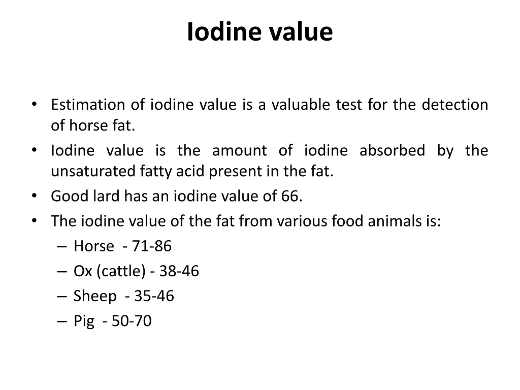 iodine value