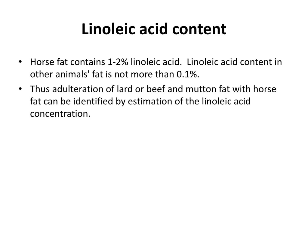 linoleic acid content