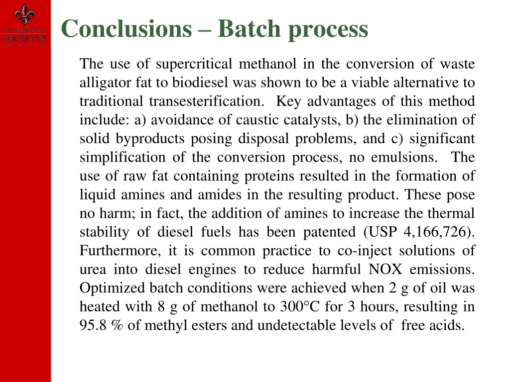 conclusions batch process