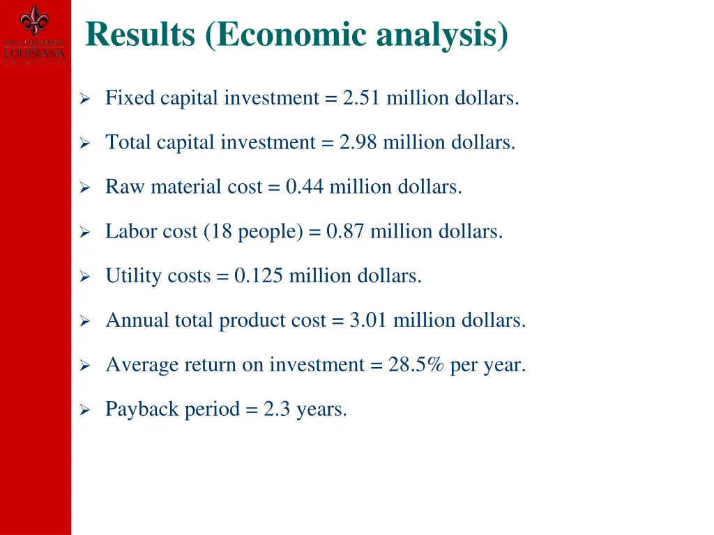 results economic analysis