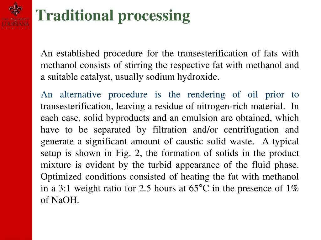 traditional processing