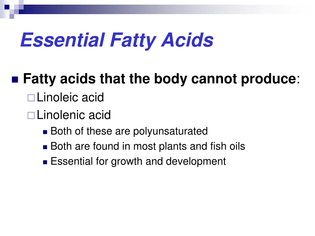 essential fatty acids