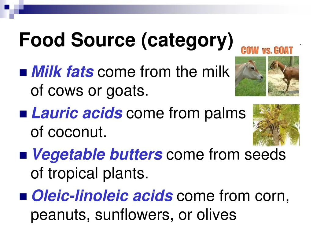 food source category