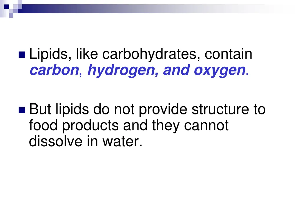 lipids like carbohydrates contain carbon hydrogen