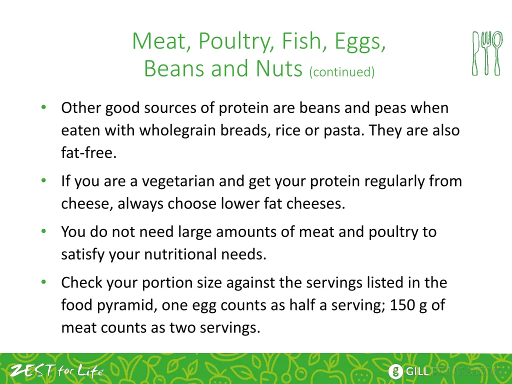 meat poultry fish eggs beans and nuts continued 1