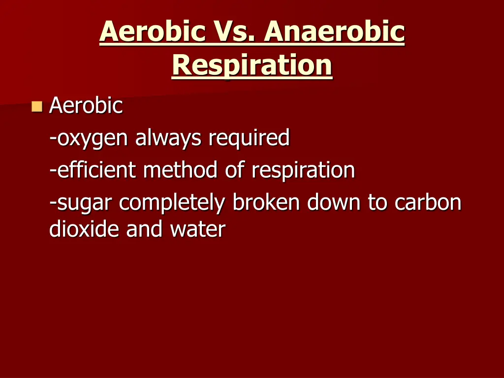 aerobic vs anaerobic respiration