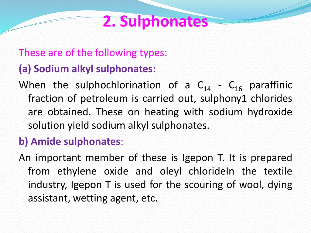 2 sulphonates