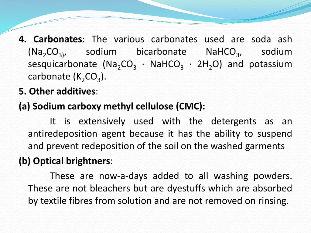 4 carbonates the various carbonates used are soda