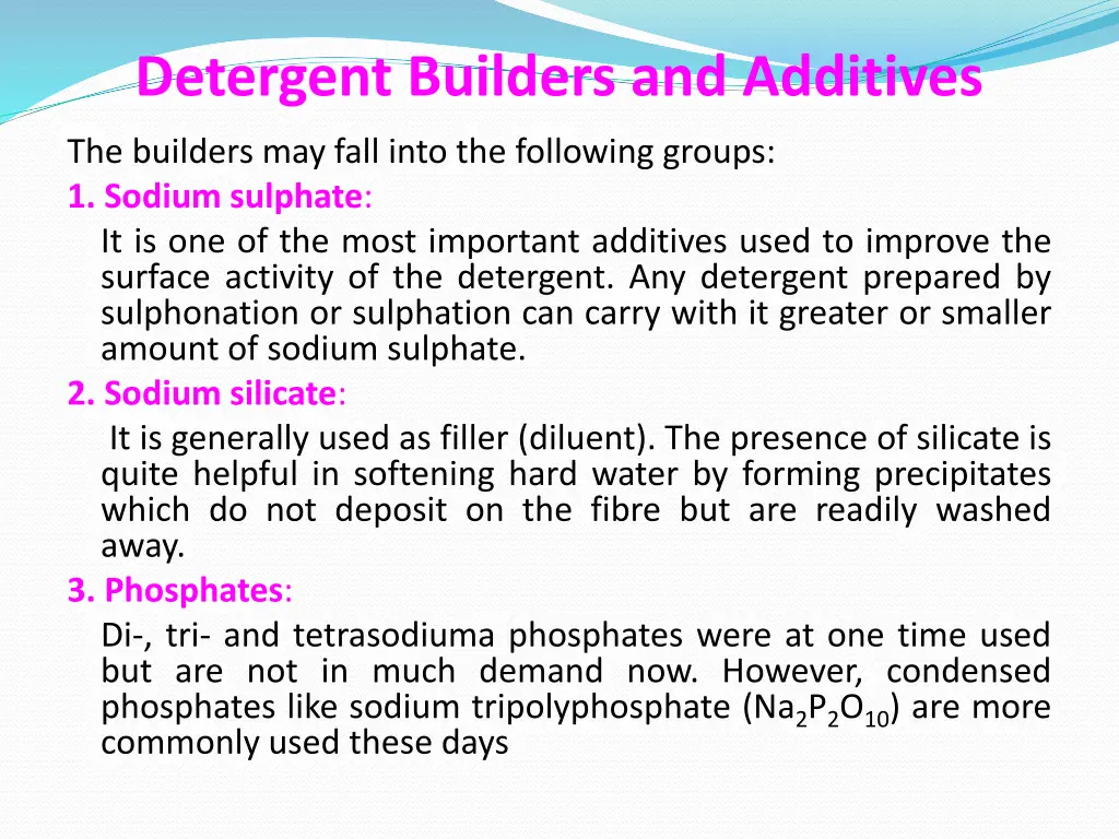 detergent builders and additives