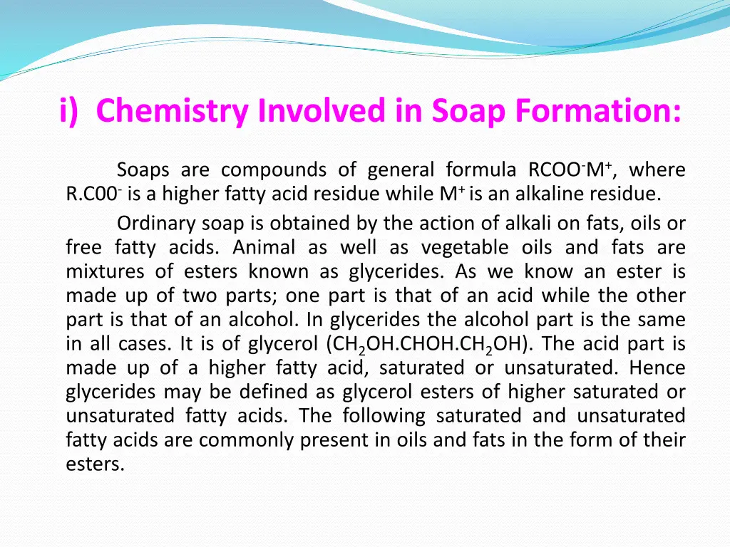 i chemistry involved in soap formation