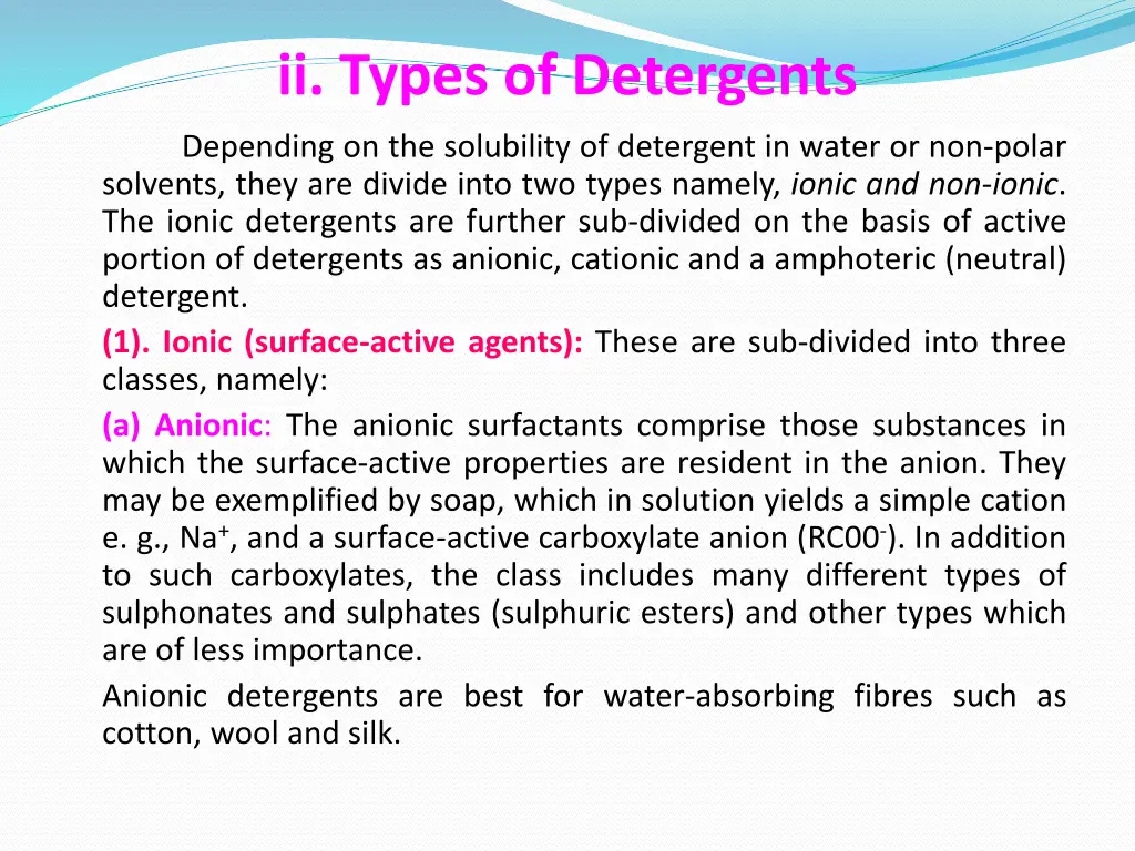 ii types of detergents