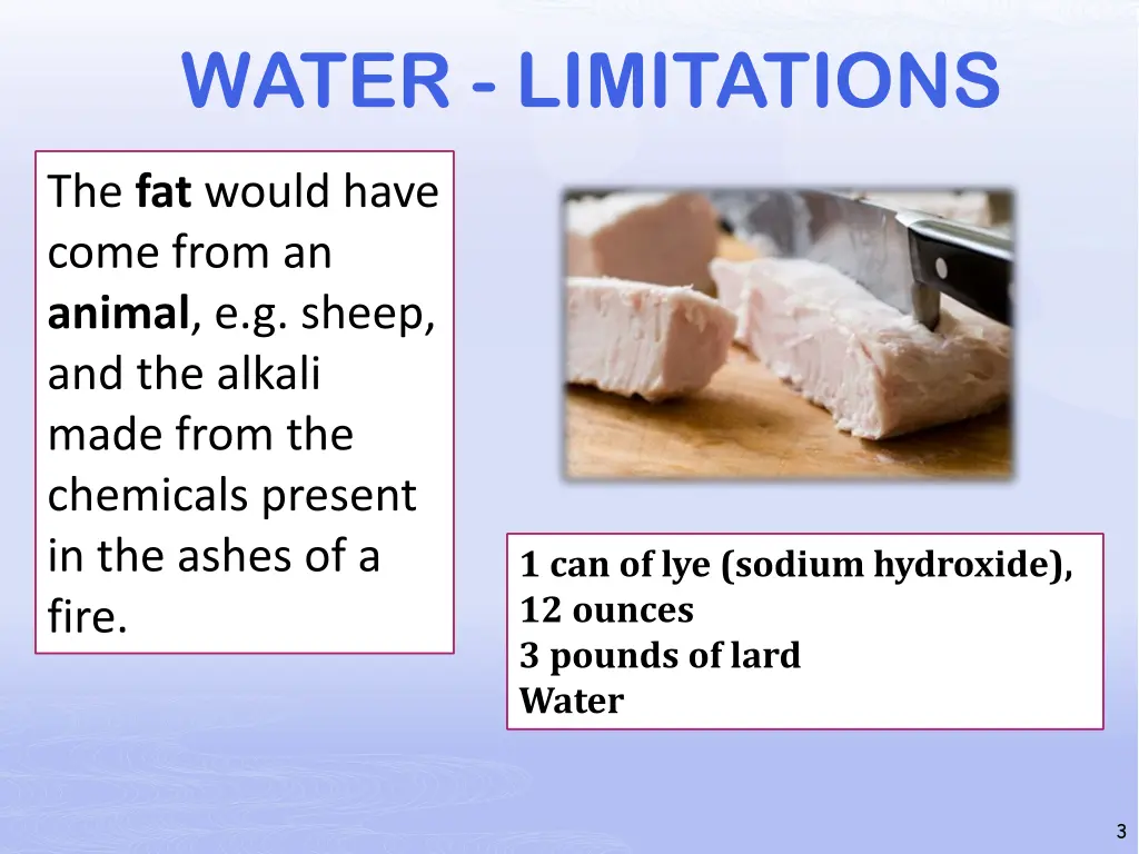 water limitations