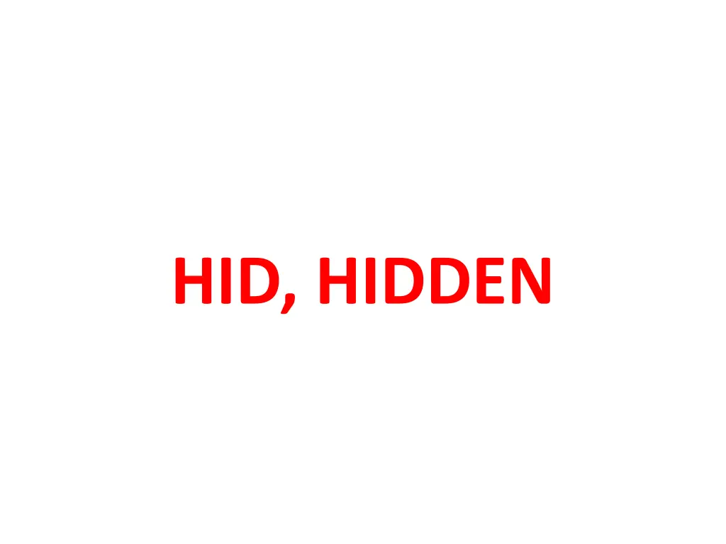 hid hidden