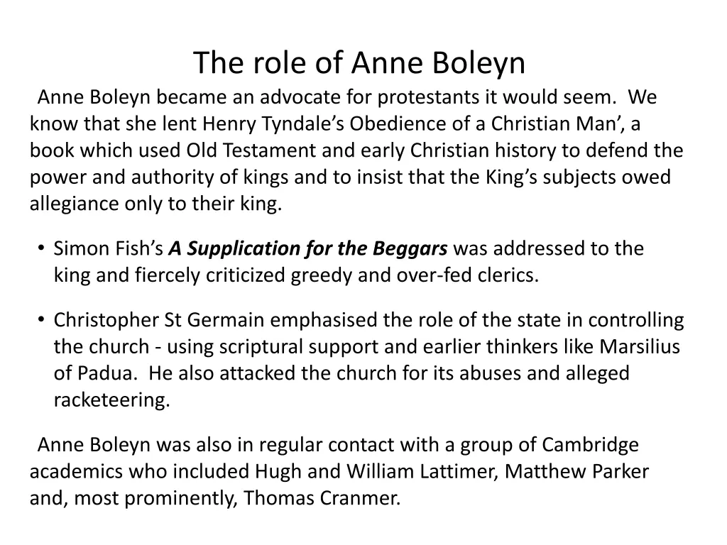 the role of anne boleyn anne boleyn became