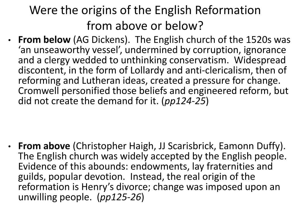 were the origins of the english reformation from