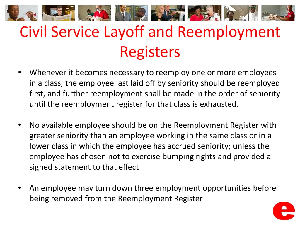 civil service layoff and reemployment registers