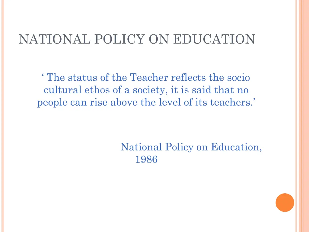 national policy on education