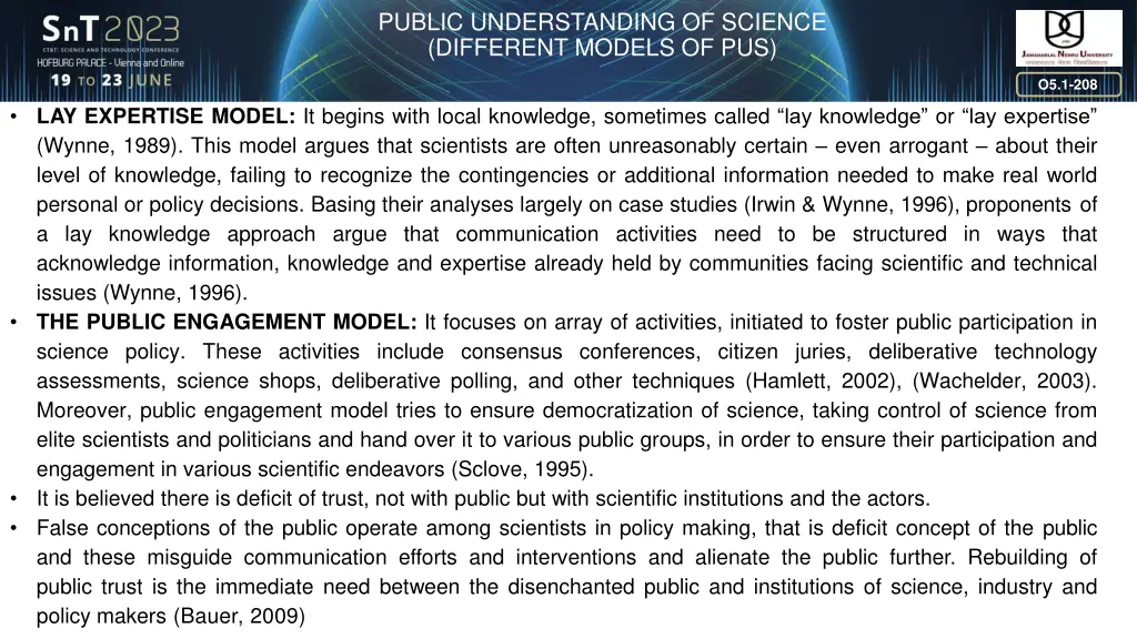 public understanding of science different models 1