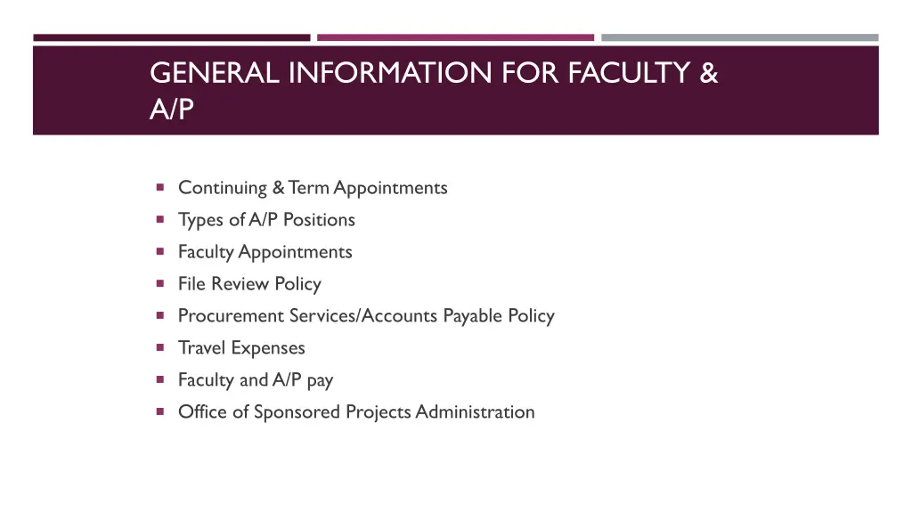 general information for faculty a p 1