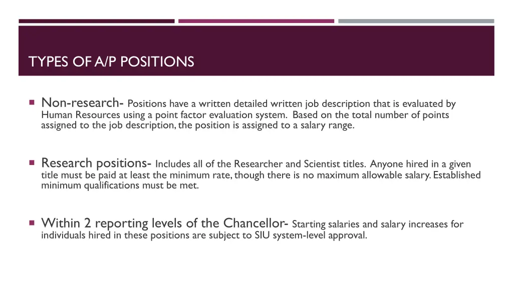 types of a p positions