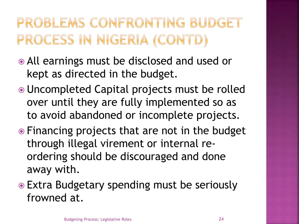 problems confronting budget process in nigeria 1