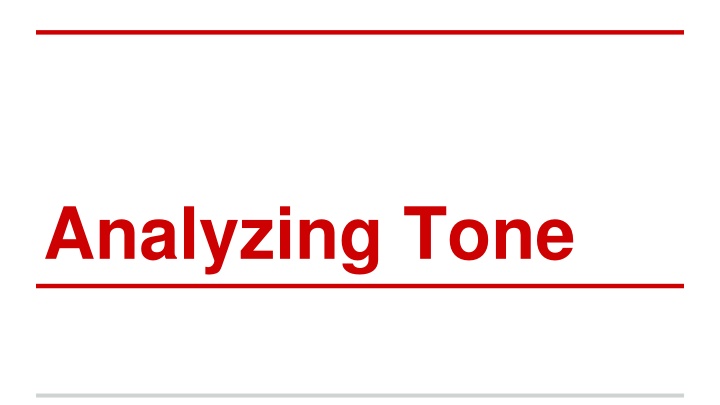 analyzing tone