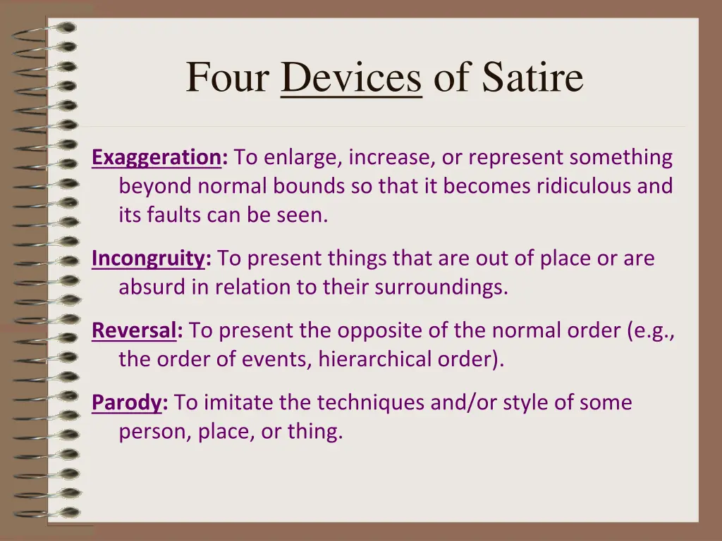 four devices of satire