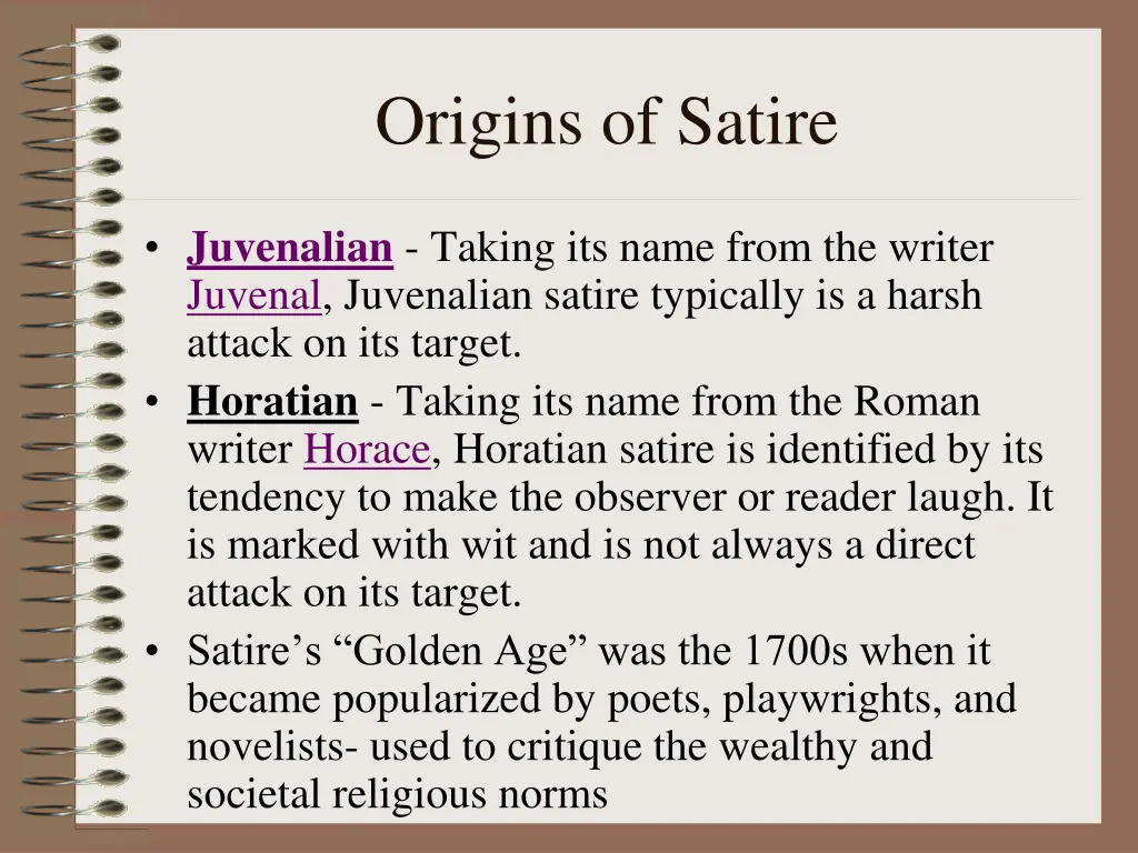 origins of satire