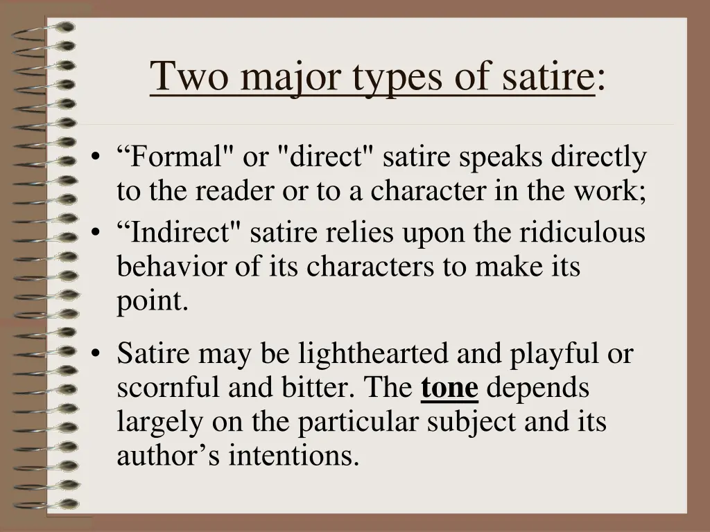 two major types of satire