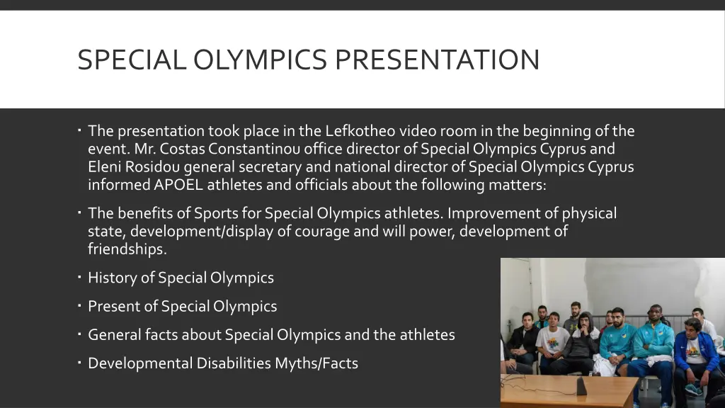 special olympics presentation