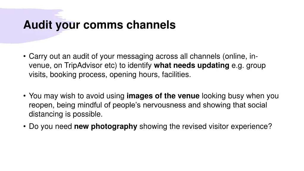 audit your comms channels