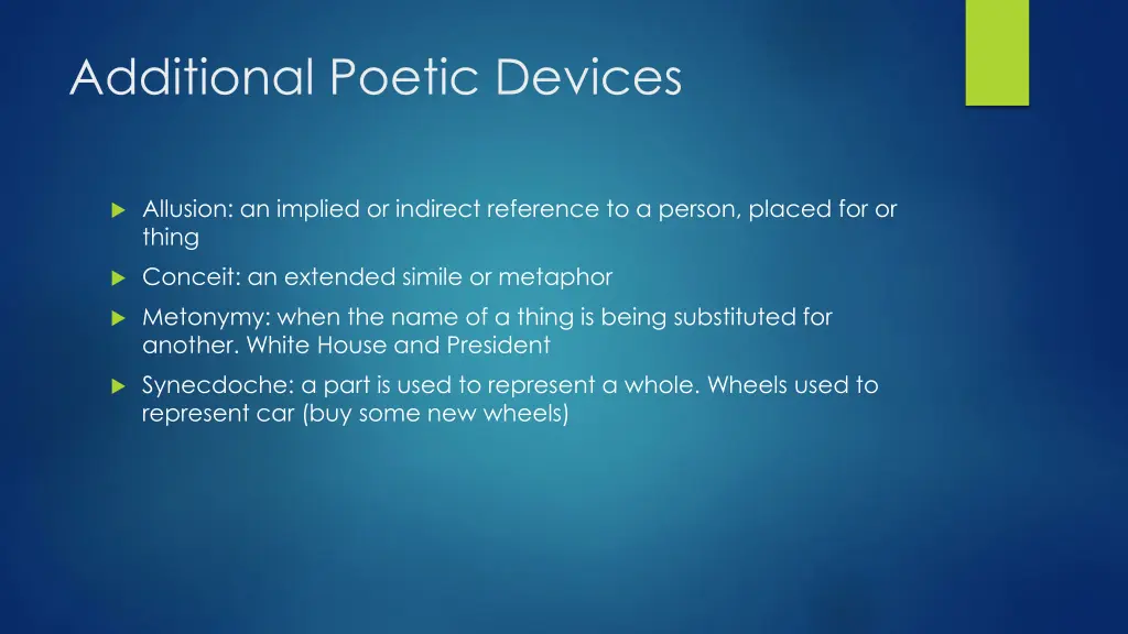 additional poetic devices