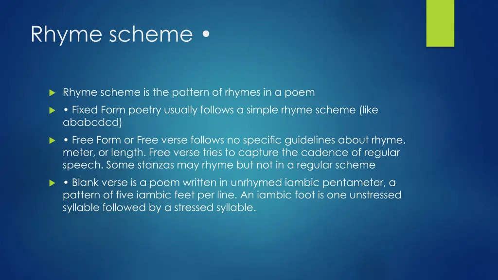 rhyme scheme