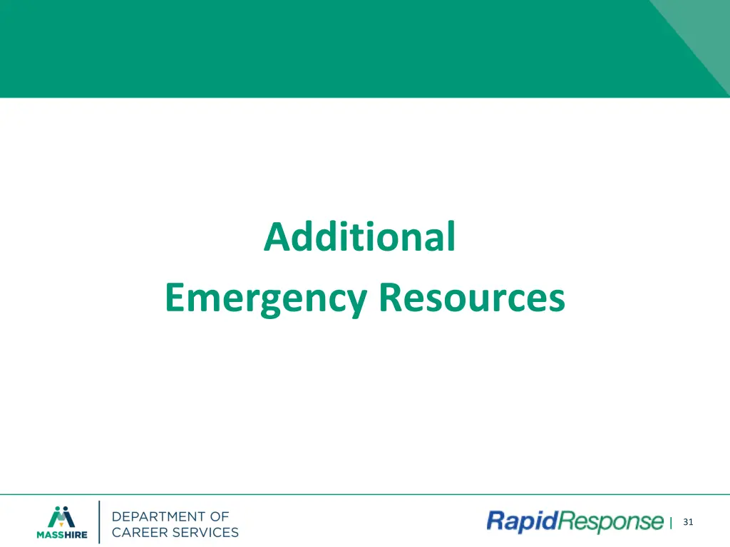 additional emergency resources