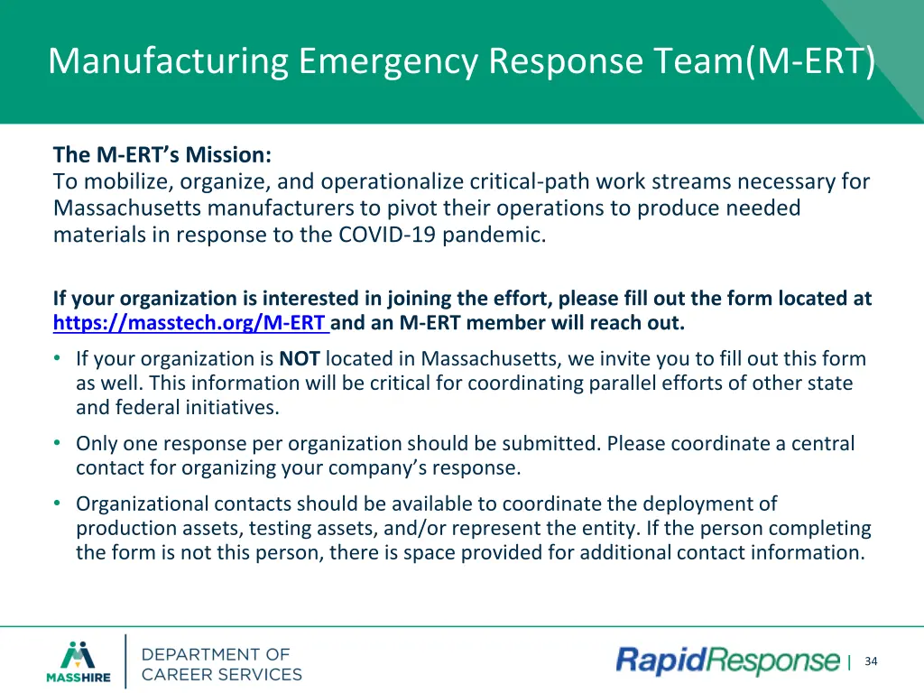 manufacturing emergency response team m ert