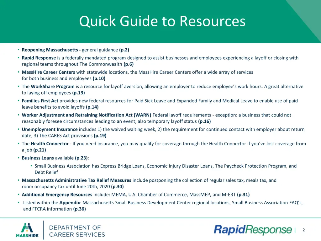 quick guide to resources