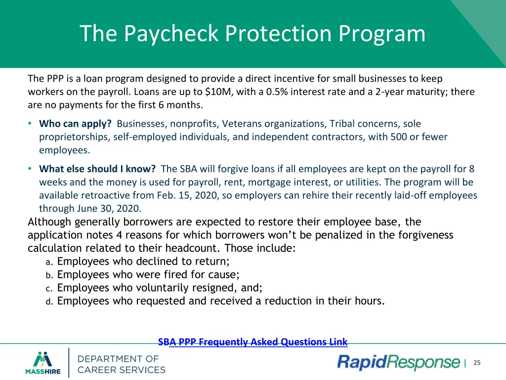 the paycheck protection program