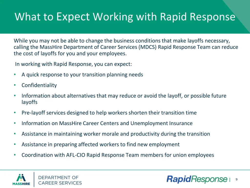 what to expect working with rapid response