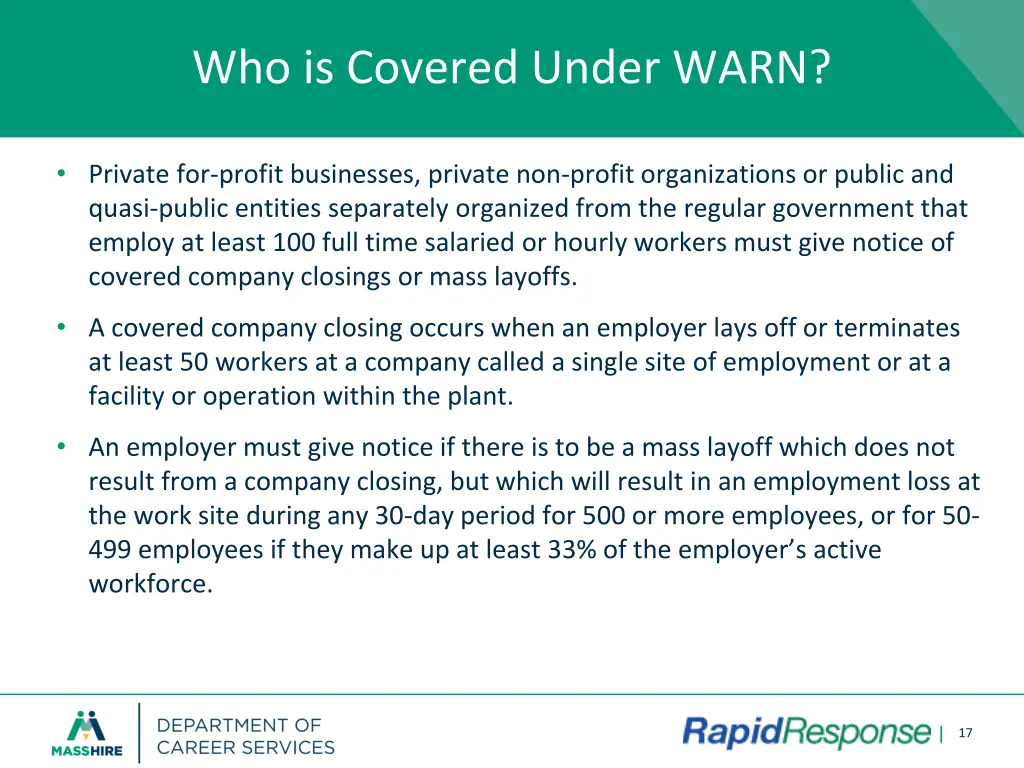 who is covered under warn