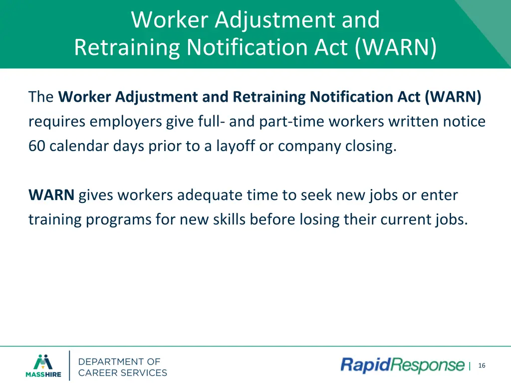 worker adjustment and retraining notification