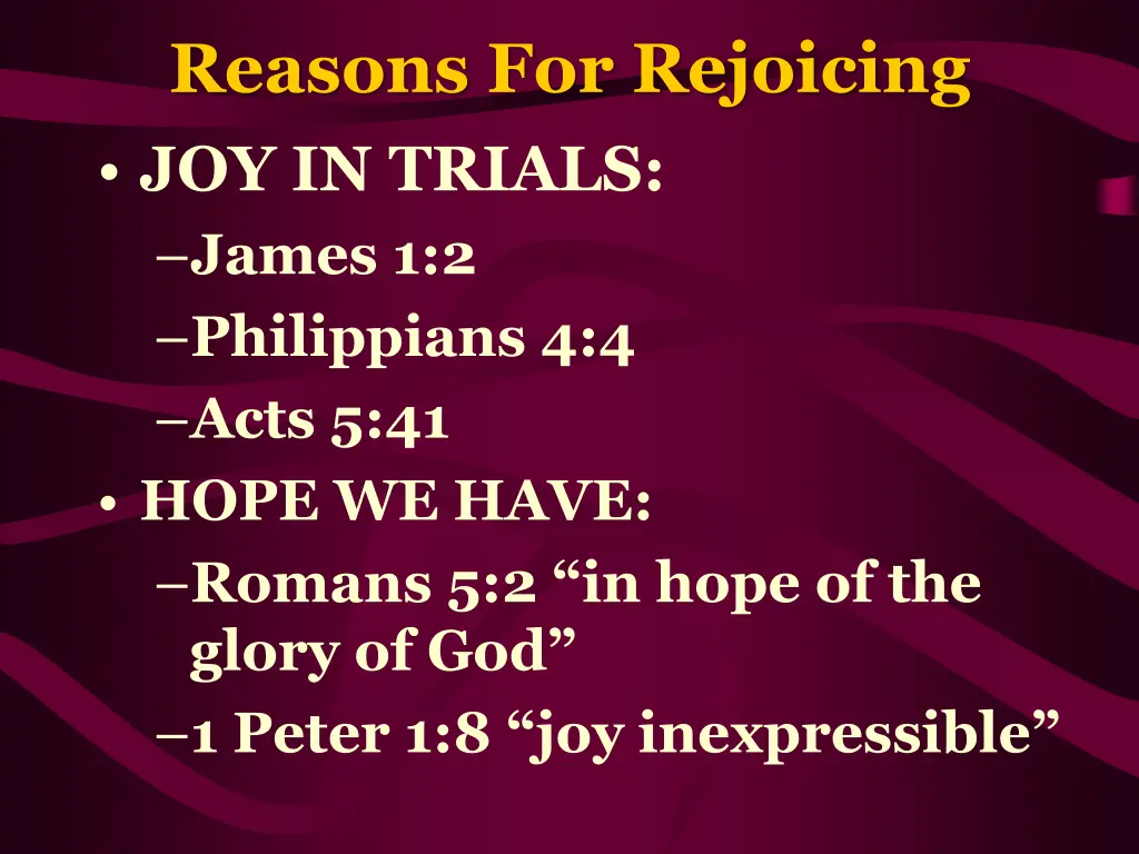 reasons for rejoicing joy in trials james