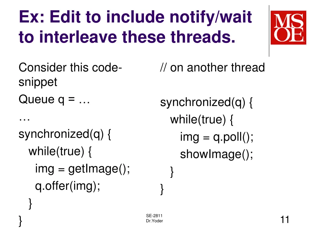 ex edit to include notify wait to interleave