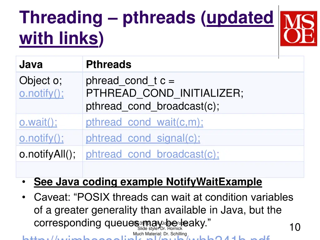 threading pthreads updated with links