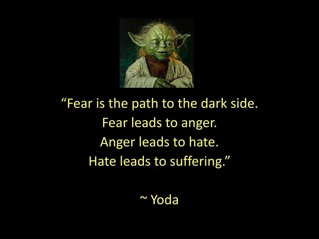 fear is the path to the dark side fear leads