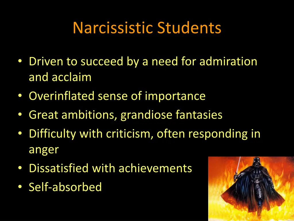 narcissistic students