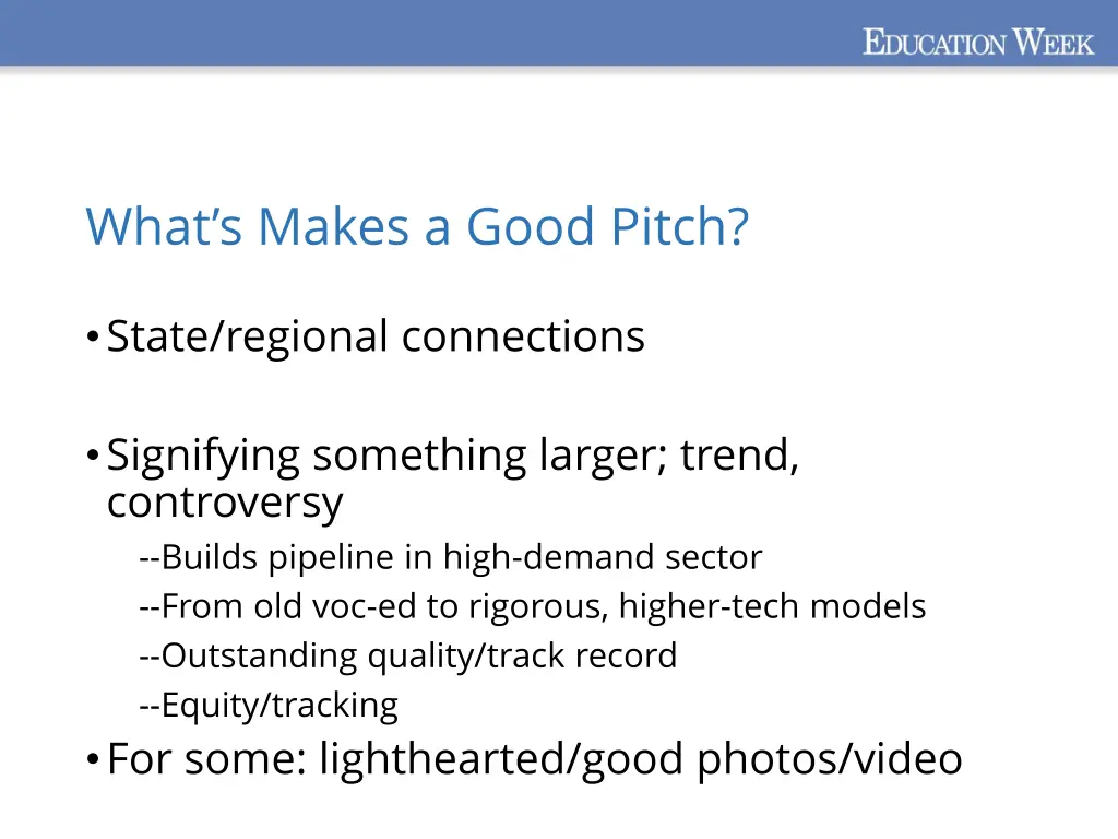 what s makes a good pitch