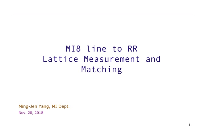 mi8 line to rr lattice measurement and matching