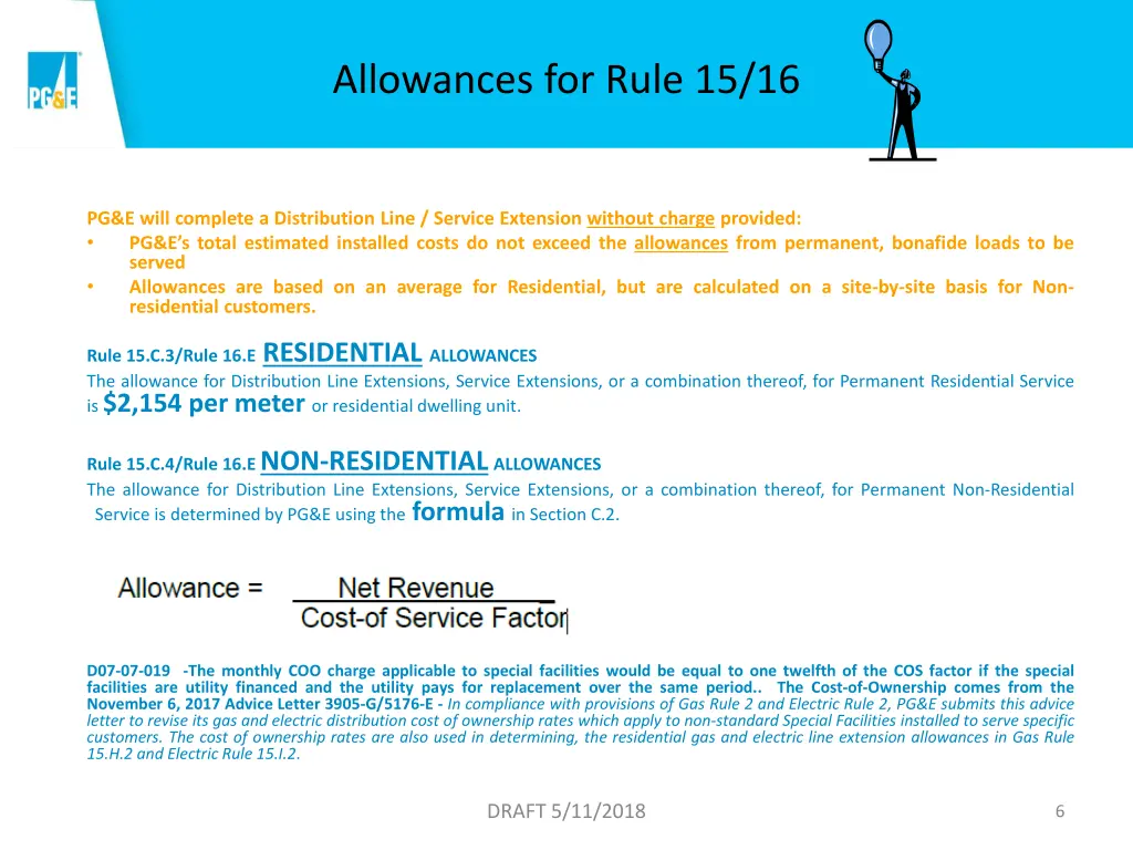 allowances for rule 15 16