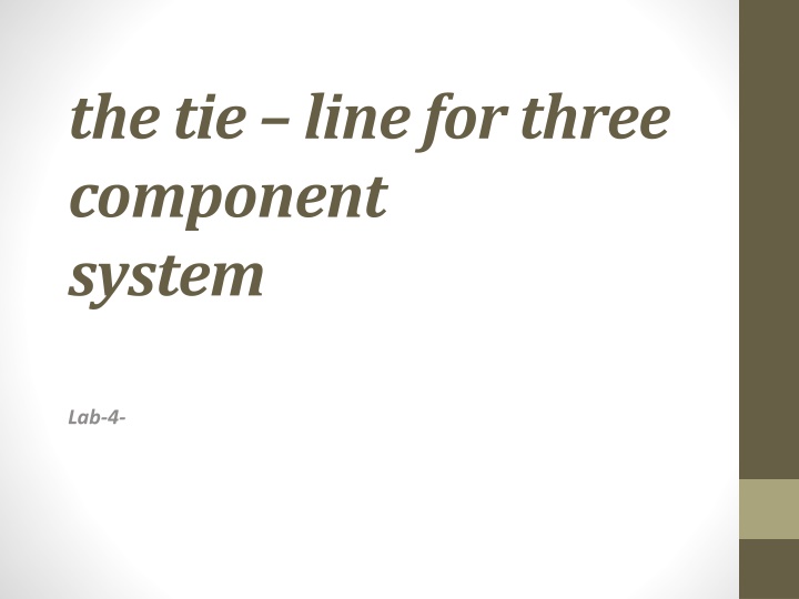 the tie line for three component system