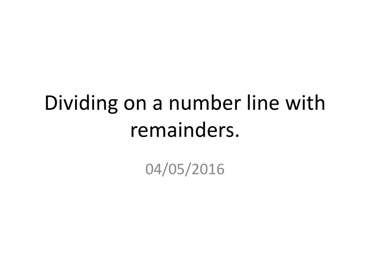 dividing on a number line with remainders